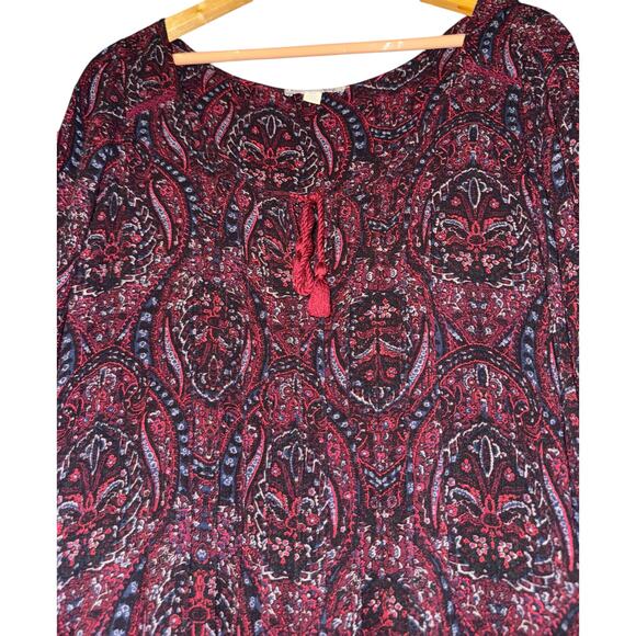 American Eagle Peasant Boho Paisley Dress Size Small Flowy Western Country Shift - Picture 2 of 9